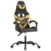 Vidaxl Gaming Chair, Black-Gold, Faux Leather