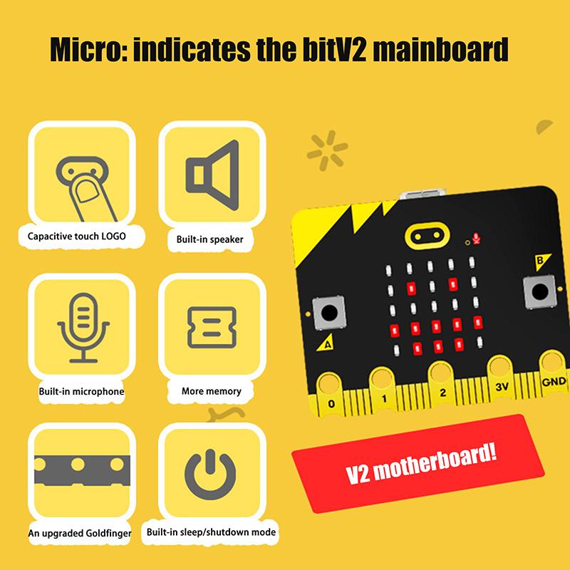 Micro:Bit V2 Micro Bit Go Edition Bbc Microbit Pro Děti Kutilská Vývojová Deska Bbc Microbit V2.0Deska