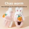 Children's Cotton Slippers In Winter Cartoon Cute Girl Plush Three-dimensional Rabbit, Children's Kindergarten Bag and Slippers