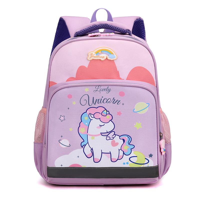 Children's schoolbag new cartoon cute unicorn backpack kindergarten baby burden reduction ridge protection small backpack