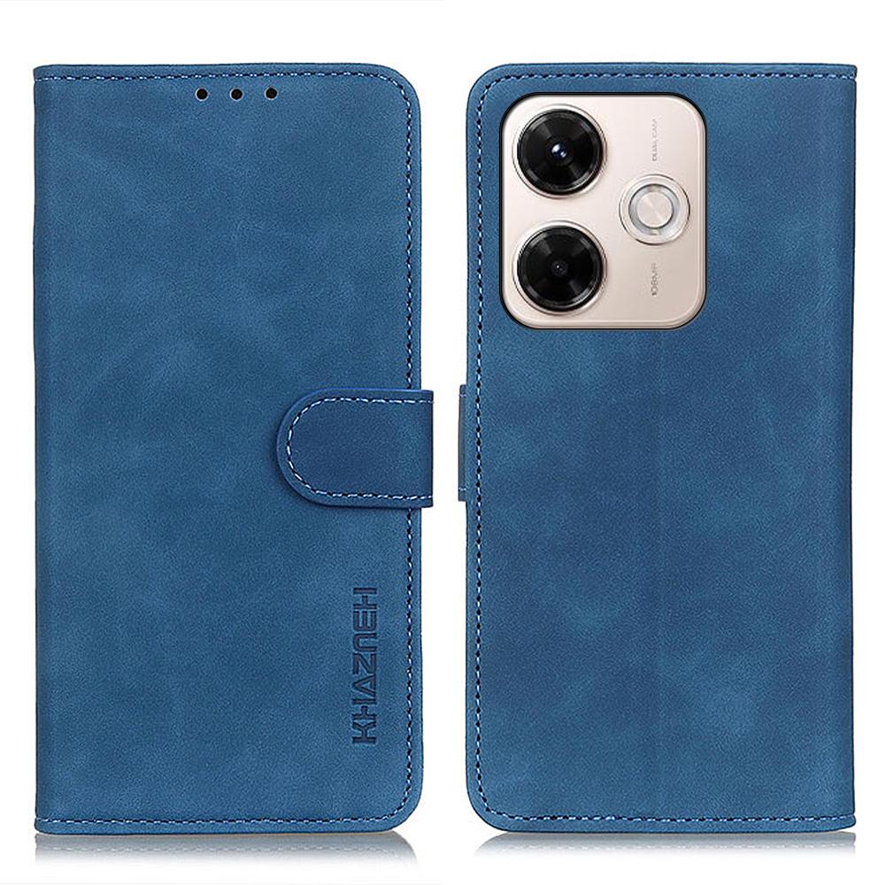 

KHAZNEH For Xiaomi Redmi 13x 4G Case PU Leather Retro Texture Phone Cover Blue
