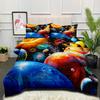 Space Galaxy Astronaut Comfortable Brushed Printing Fat Quilt Feather Silk Cotton Thickened Filled Quilt Cover Three-piece Set