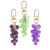 Crystal Grape Charm Keychain Sweet Cool Simulated Fruit Keyring Pendant Bag Hanging Ornament Women Backpack Decorations