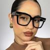 New Square Plain Glasses Women'S Ins Style Large Frame Comfortable Anti Blue Light Glasses Computer Office Eye Protection