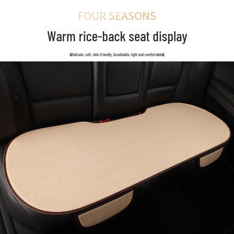 All-Season Light Luxury Ice Silk Linen Car Seat Cushions, Breathable & Non-Slip