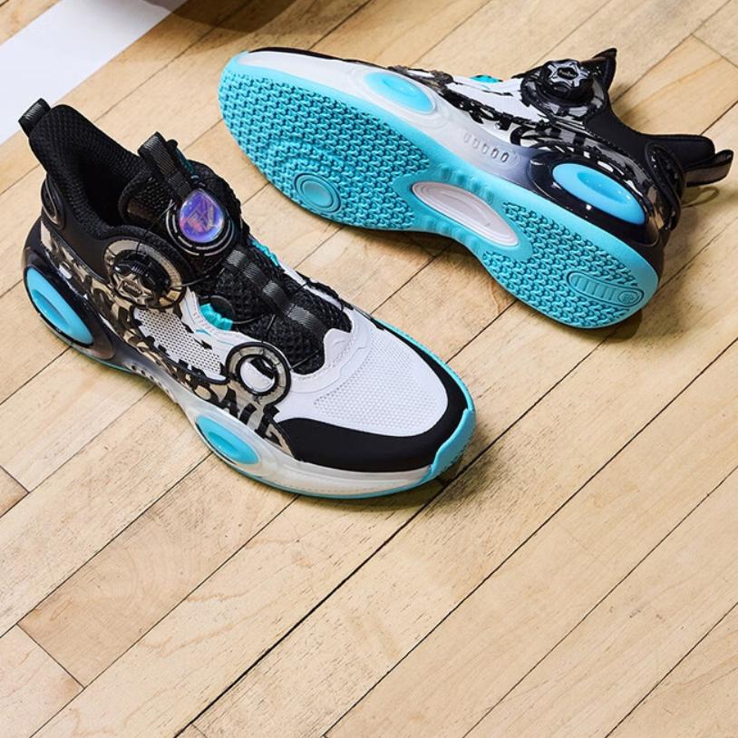 Anta Kids Asymmetric 3.0 Versatile Comfortable Shock Absorption Low Top Basketball Shoes Kids sneaker White Blue Black 312421120-1