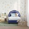 Kids Bed Frame with Headboard Police Blue 70 X 140 Cm Velvet