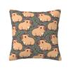 Custom Funny Colourful Creative Capybara Printed Pillow Case Living Room Decoration Kawaii Cushions for Sofa Square Pillowcase