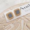 Cute Korean Earrings Love Heart Bling Crystal Stone Rose Gold Stud Earrings for Women Korean Jewelry Gift
