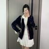 TB Cardigan New Women's High-end Versatile Striped Goose Embroidered Long-sleeved Knitted V-neck Cardigan Jacket
