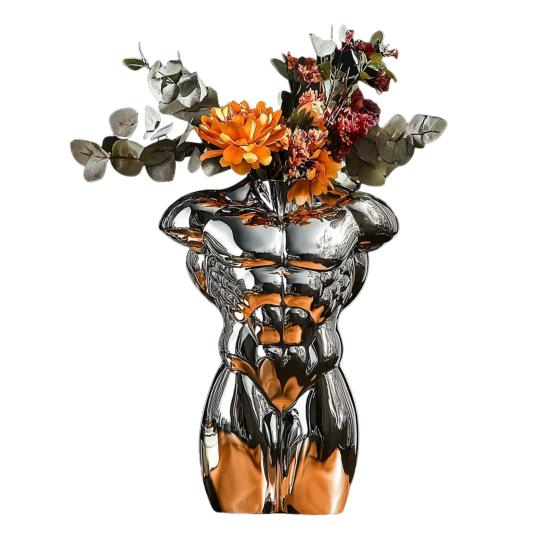 

Скульптура сексуального мускулистого мужчины, ваза, статуэтка из смолы, держатель для цветов, домашний офис, художественный стол, центральный элемент, декоративные цветочные растения, ваза, орнамент C