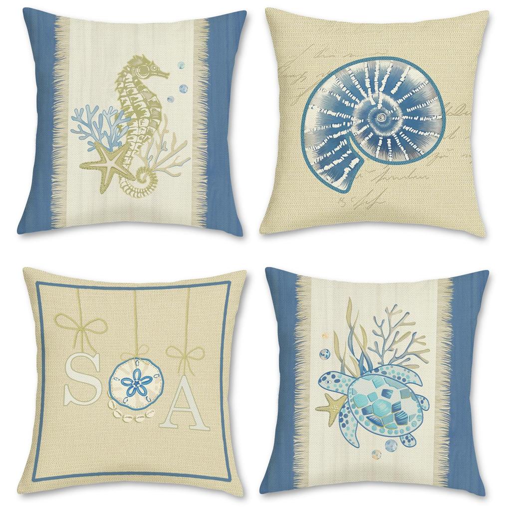 4 st linne-kuddöverdrag 45x45 cm Dekorativa kuddöverdrag för soffa, sovrum, vardagsrum Heminredning Kuddöverdrag med dragkedja