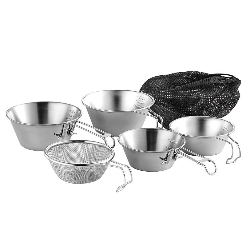 Portable 304 Stainless Steel Sierra Camping Bowl - Foldable Outdoor Picnic Tableware