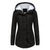 Women's Plus Size Thick Fleece Lined Parka, Winter Autumn Lamb Wool Hooded Mid-length Casual Warm Puffer Coat