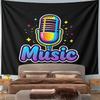 Colorful Retro Microphone Design Pattern Wall Hanging Tapestry Decorative Tapestry Home Decor for Bedroom and Living Room
