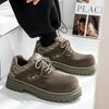 Men's Casual Thick-Soled Leather Derby Shoes - Autumn Fashion Trend Low-Top Martin Boots