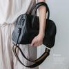 VITAFELICE Women's Striped 2-Way Mini Boston Shoulder Bag (inb-10070p) (Black)