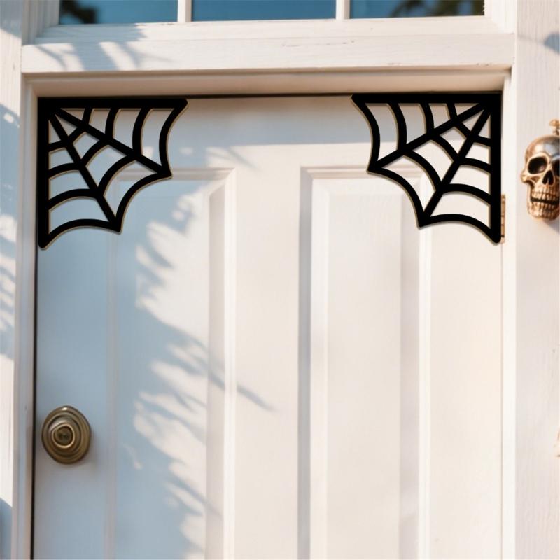 Wooden Spiders Web Door Frame Decors Halloween Door Corner Sign Decorations,Spiders Web Wooden Door Frame Decorations