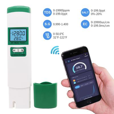 Bluetooth WIFI TDS EC Salinity SG Temperature PPM Meter Water Quality Tester for Drinking Water Aquariums Pool