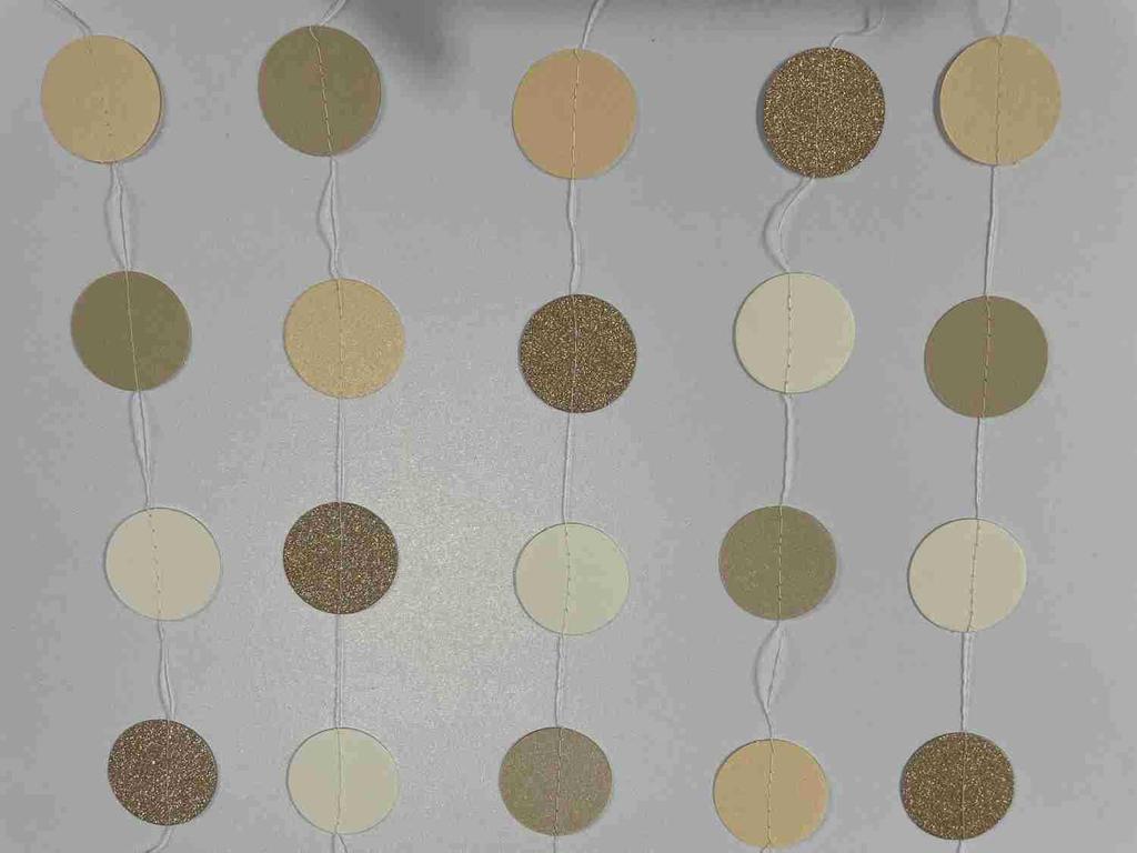 2m Green, Gold & Brown Round Paper Garland for Birthday or Wedding Decor