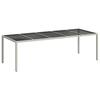 Vidaxl Stół Ogrodowy, Biały, 250X100X75Cm, Rattan Pe I Szkło Hartowane