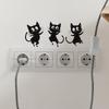 Playful Black Cat Switch Plate Cover and Wall Sticker Decoration for Bedroom Living Room Nursery Kids Room Easy Peel and Stick