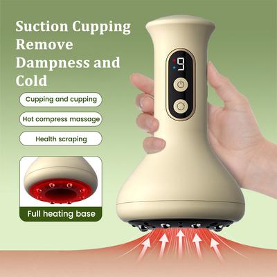 Electric Guasha Scraping Massage Cupping Home Body Massager Vacuum Cans Suction Cup Heating Fat Burner Anti-Cellulite Massager