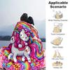 1pc Hello Kitty Riding a Unicorn Cartoon Blanket, Soft Throw for Home Decor, Gift Idea, Living Room, Travel, Camping, Car Blankets, Beach, Office Naps