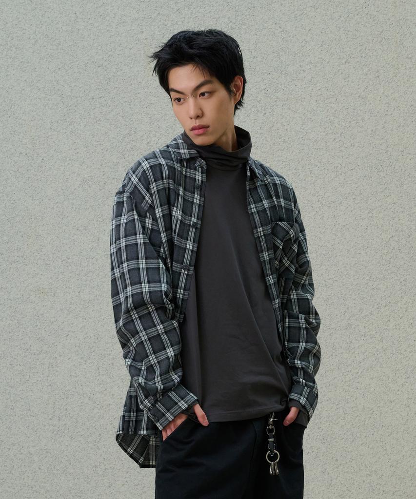 DESIRED Brushed Overfit Check Shirt-Ffsk5411D09
