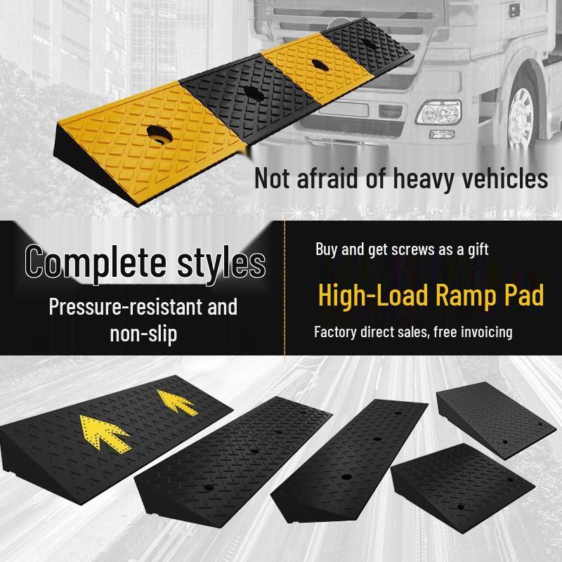Rubber Car Ramp: Multipurpose Mat for Curbs, Thresholds, and Speed Bumps