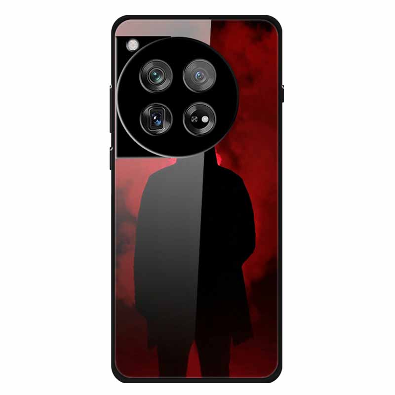 For Oneplus 12 12R Case Tempered Glass Luxury Hard Back Cover for Oneplus 12 12RCases Space Soft Bumpers for One Plus 12 5G Wolf