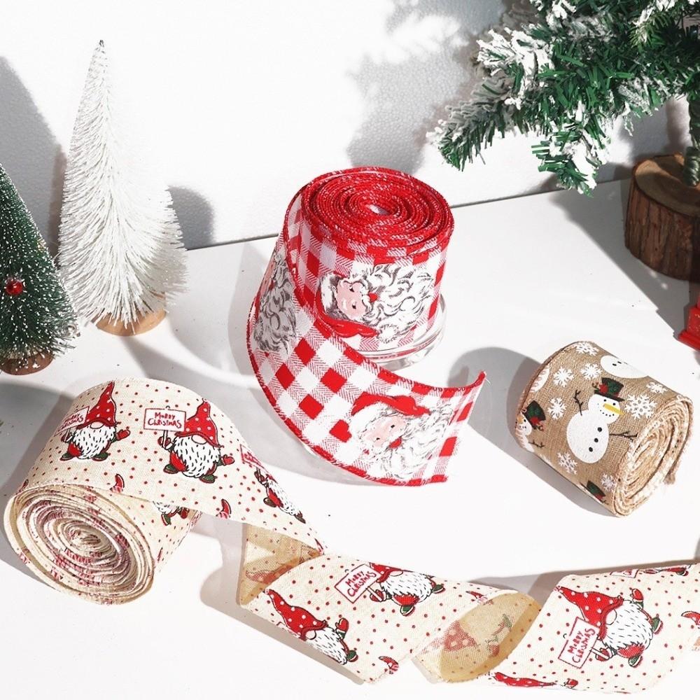New Imitation Linen Christmas Ribbon 2m Handmade Gift Box Strap DIY Bow Ribbon DIY Crafts
