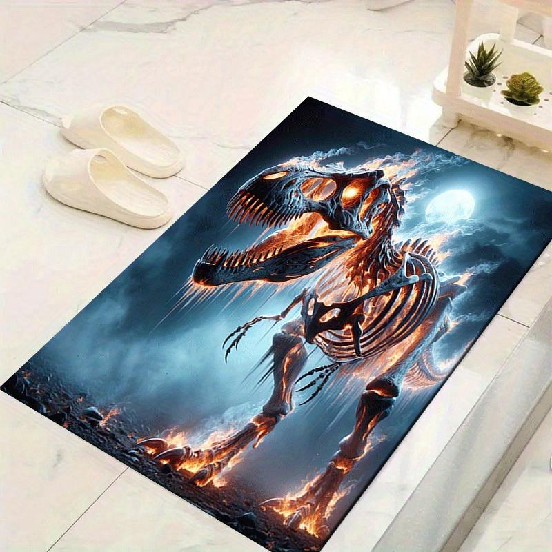 

1pc Burning dinosaur bones Print, Design Indoor Area Rug - Soft, Anti-Slip, and Durable Gaming Room Decor for Bedroom 60cm by 90cm