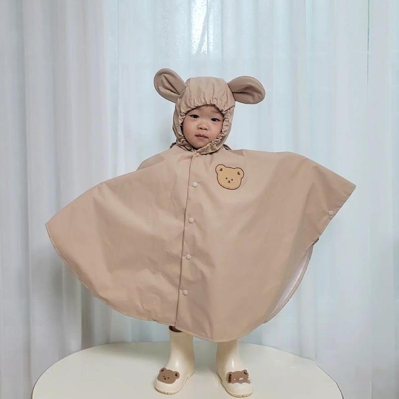 Kinder Regenmantel Wasserdicht Kinder Regenponcho Mantel Jacke mit Rucksackposition Studenten Regenbekleidung Anzug Baby Mäntel für 1-6