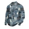 Camisa Masculina de Moda para Halloween com Botões e Manga Longa
