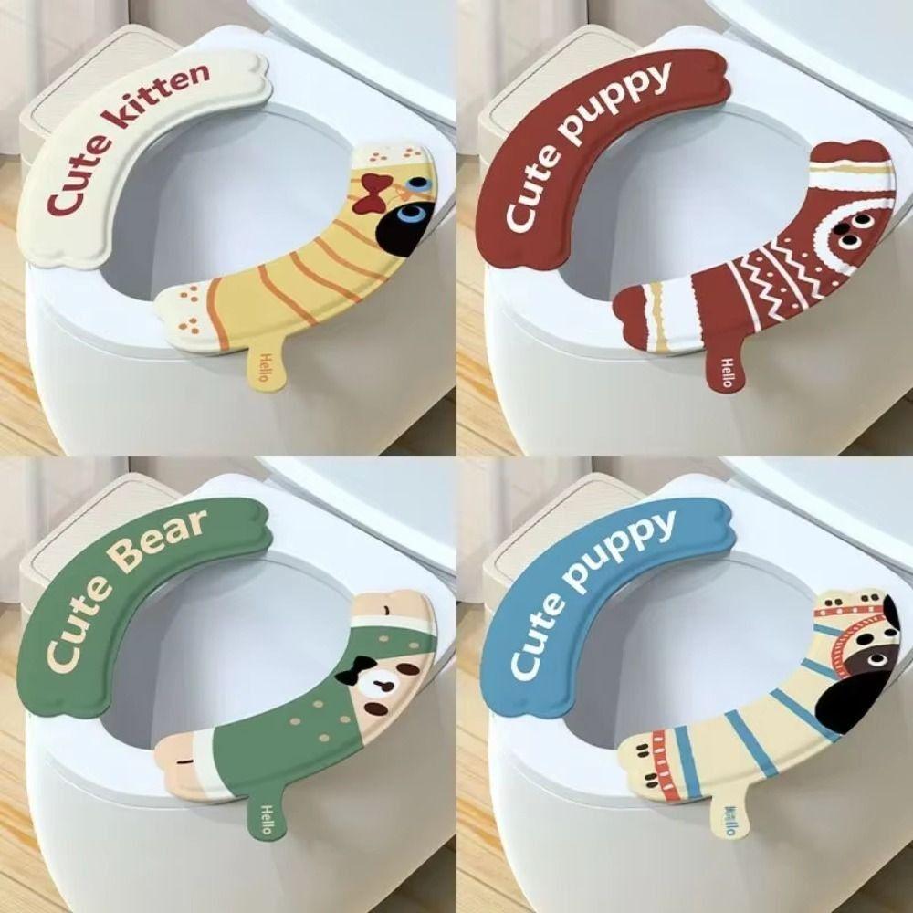 2Pcs/set Universal Toilet Sticker Reusable Toilet Seat Covers New Toilet Mat