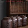 Purple Clay Tea Storage Jar with Carved Design