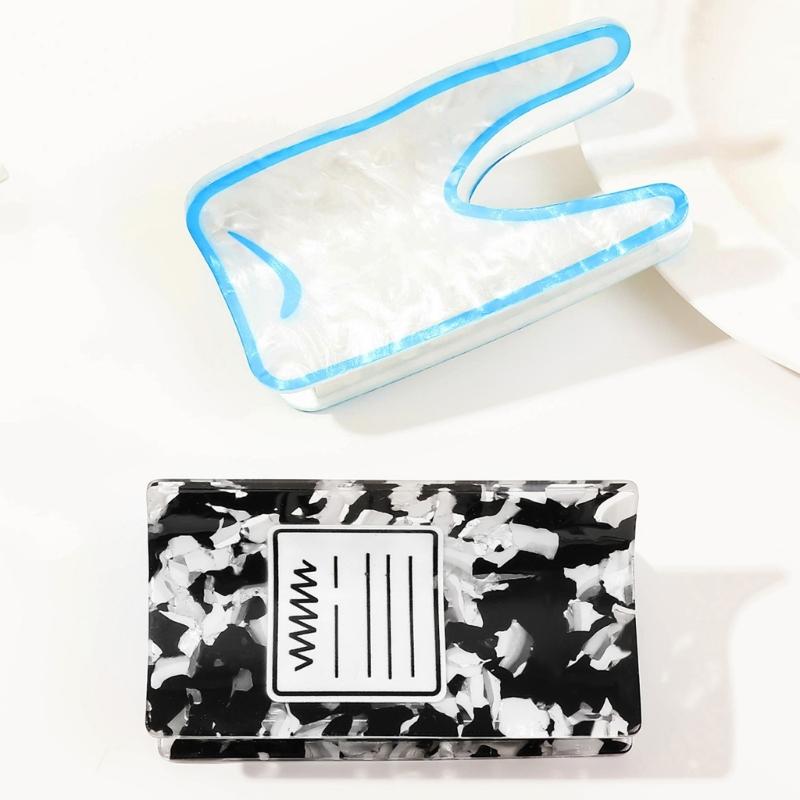 Internet Celebrity Taking Photo Ponytail Hair Claw with Shimmering Novelty Shape Hair Catch for Woman Teens Ponytail