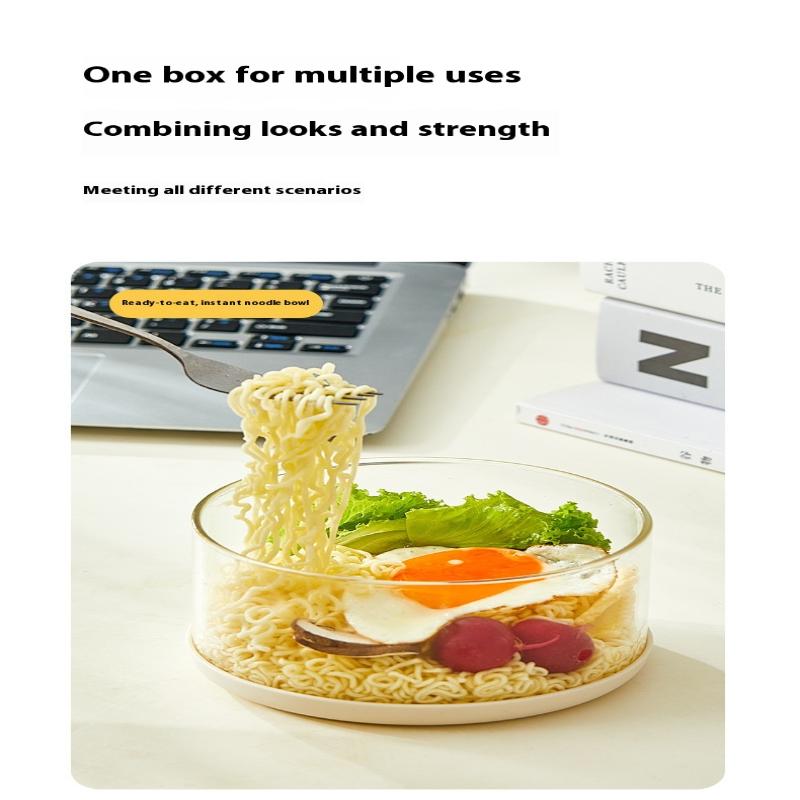 Glass Airtight Containers Heat Resistant Lunch Box Food Storage Box For Frozen Rice Salad Bowl