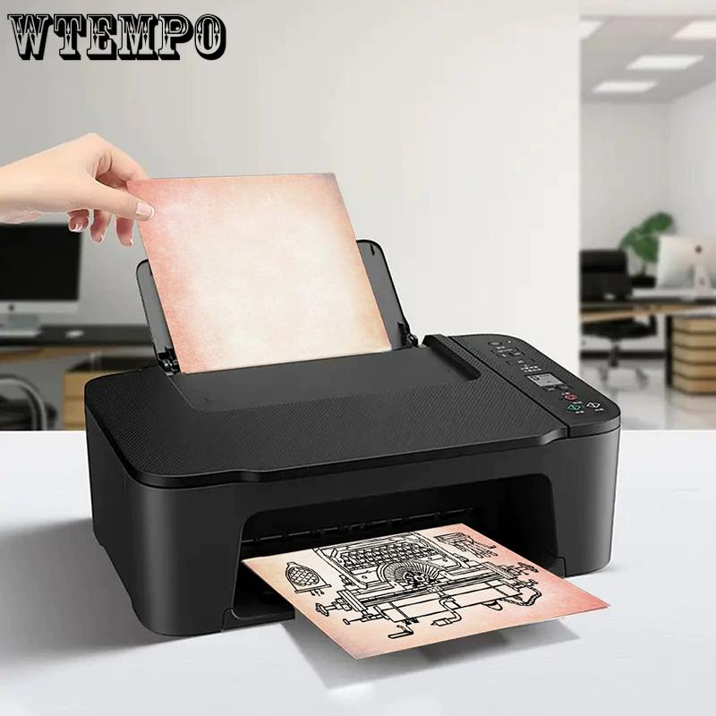 WTEMPO Carta Bianca da Scrittura/Disegno Vintage Carta da Cancelleria Spessa Bicolore Carta da Stampa Retrò Carta Intestazione Fai-da-Te per Inviti Origami Artigianato
