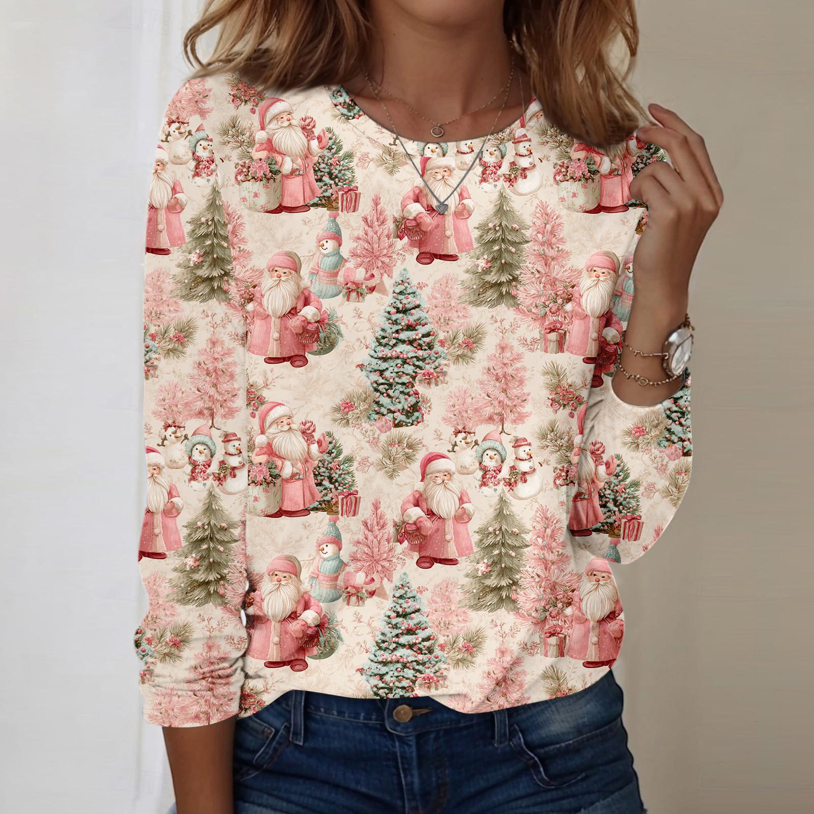 

Рубашки с длинным рукавом для женщин, милые футболки с графическим принтом, блузки, повседневные базовые топы больших размеров, пуловеры XXXL