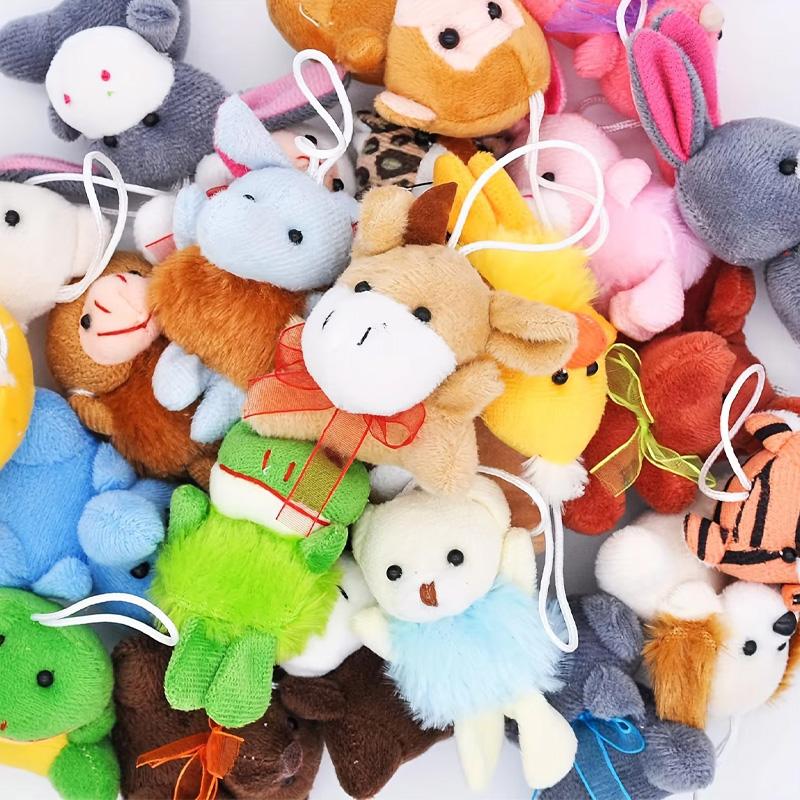 24pcs Mini Animal Plush Toy Set kawaii Animals Keychain Exquisite Decorative Items Small Stuffed Animal Birthday Gift for Friend