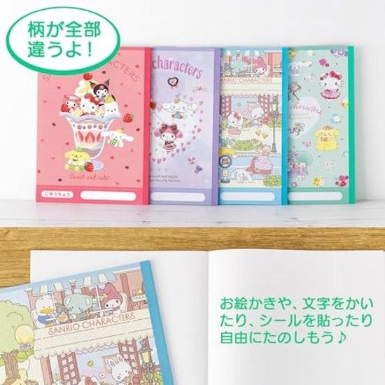 Yamano Paper Industry Sanrio Blank Notebook Characters 4 Books M X 4PNB-X