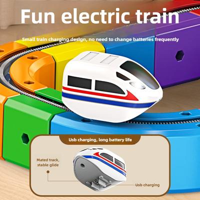 Non-Toxic Children Diy Building Blocks Educational Toy Magnetic Rail Car Cube Toys Magical Track Train Construction Kids Christmas Gifts