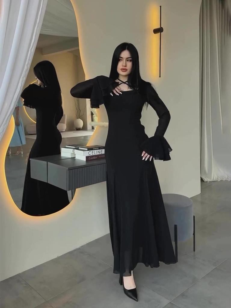 Elegant 2024 Autumn Ruffle Slim Fit Dress