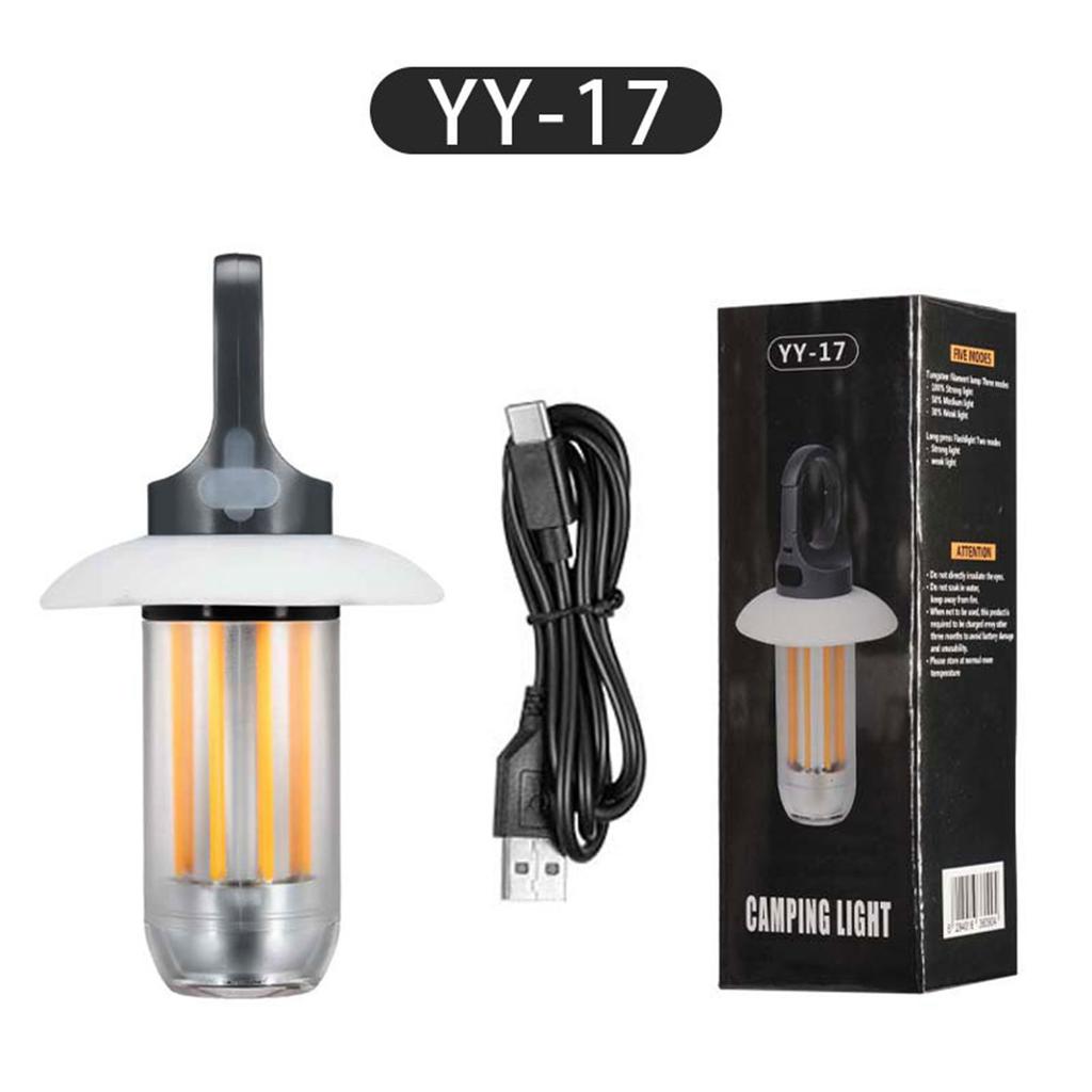Usb Rechargeable Led Camping Light Torch Outdoor Bulb Work Waterproof Lights Flashlight With Charging Post Lantern Garden Floor
