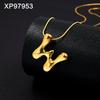 Personalized Gold-Plated Titanium Letter Necklace for Women - Fashionable Clavicle Chain Jewelry