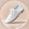 Fashion New Crossover Women's Shoes with Perforated Breathable Leather Shoes, Cool Summer Women's One-pair Mom Shoes