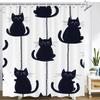Cartoon Cute Cat Shower Curtain Printed Fabric Simple Style Lovely Cats Bathroom Curtain Bathtub Home Decoration Curtain