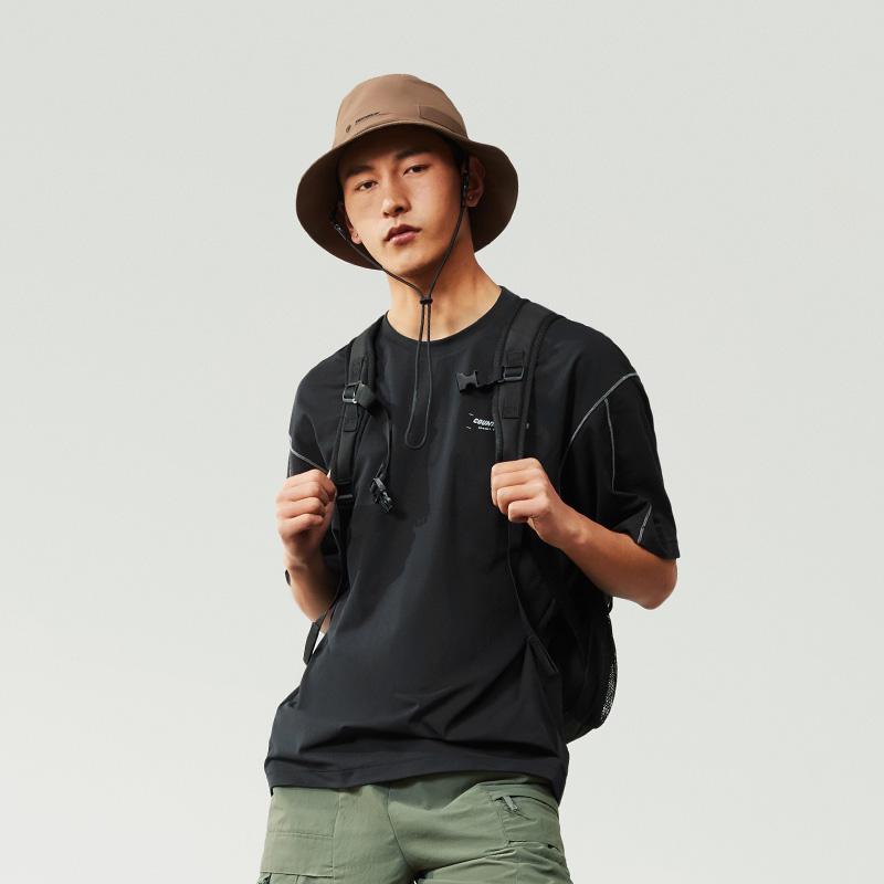 Li Ning CF Letter Print Quick-Dry Cool Loose Short Sleeve T-Shirt Men Tops ATSU609-5